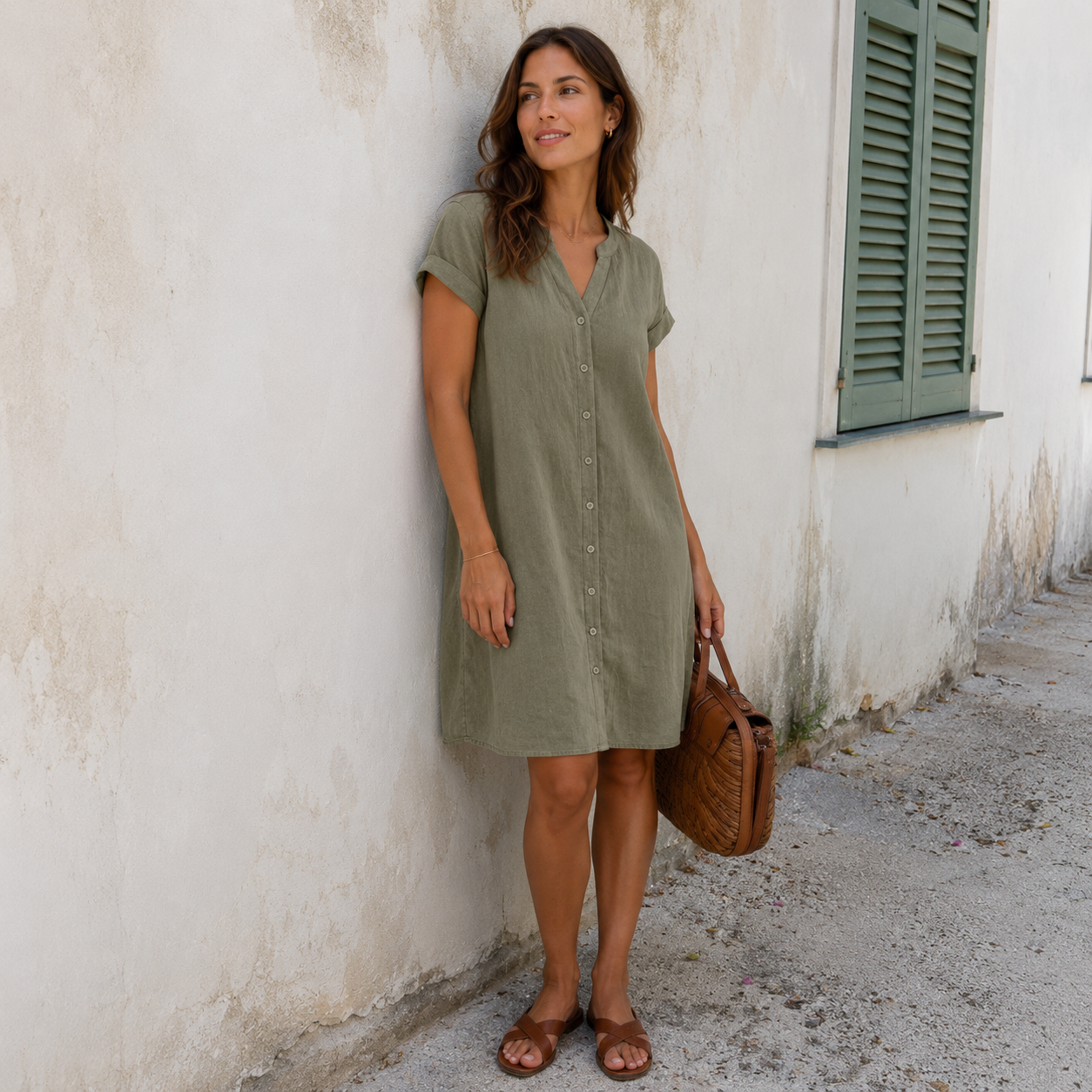 Linen Shirt Dress for Women