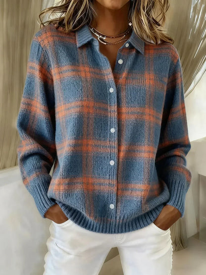 Amélie | Checked Knit Cardigan
