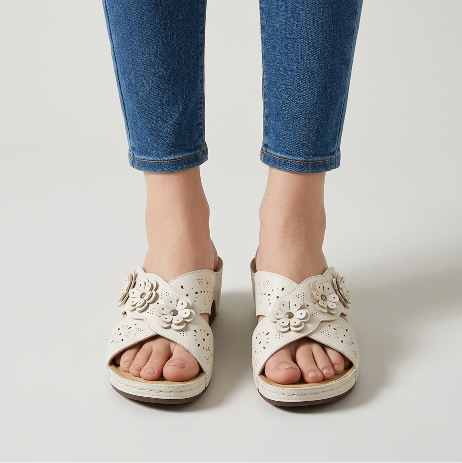 Marcella | Women's Floral Wedge Slides