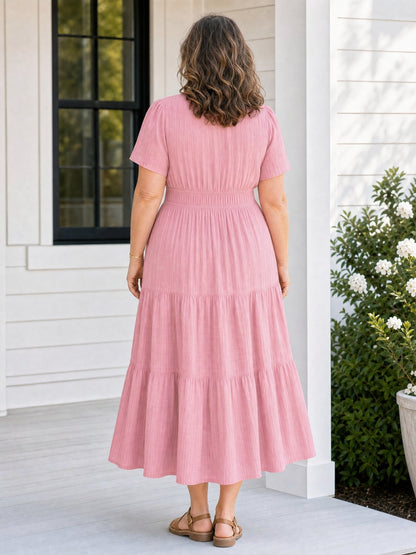 Delphine | Women's Tiered Shirred Waist Maxi Dress