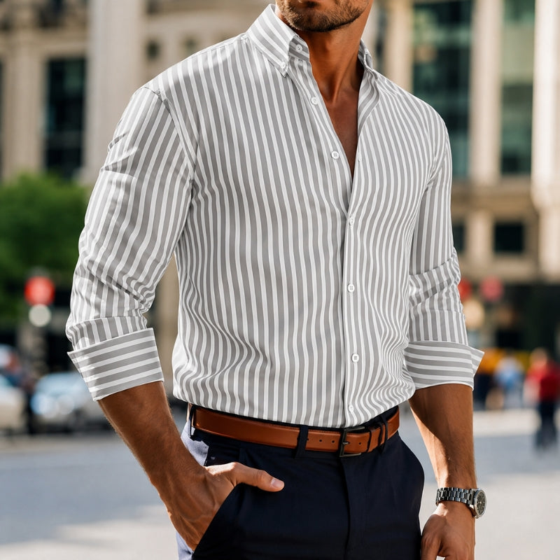 RENZO | Bengal-Stripe Button-Down Shirt