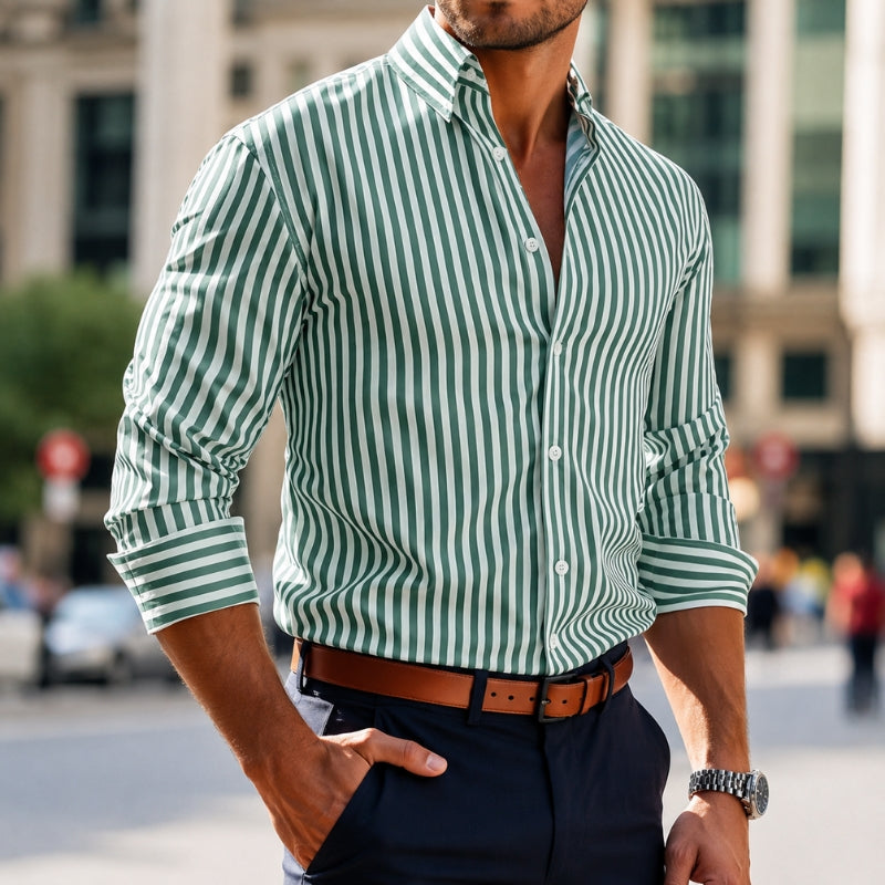 RENZO | Bengal-Stripe Button-Down Shirt