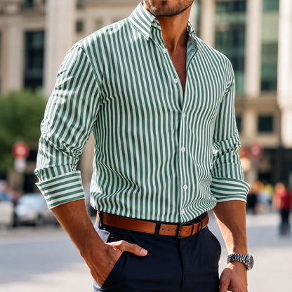 RENZO | Bengal-Stripe Button-Down Shirt