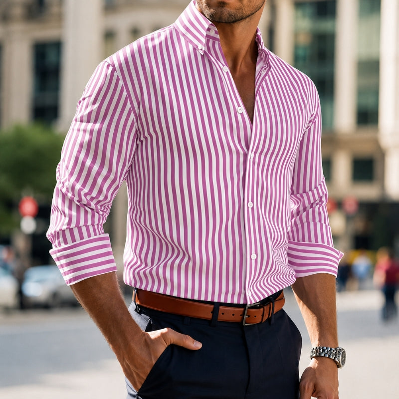 RENZO | Bengal-Stripe Button-Down Shirt