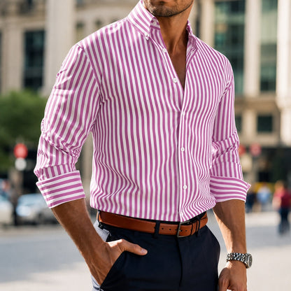 RENZO | Bengal-Stripe Button-Down Shirt