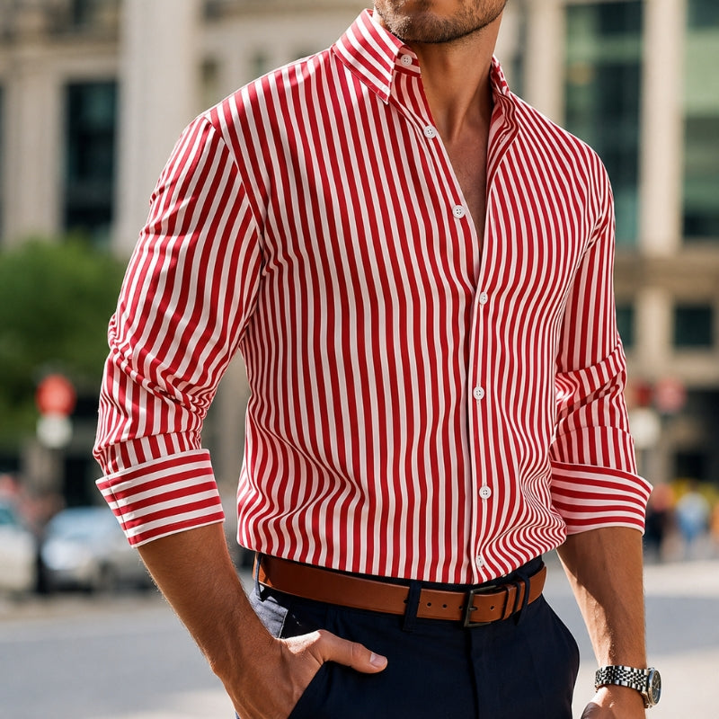 RENZO | Bengal-Stripe Button-Down Shirt