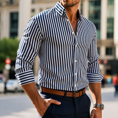 RENZO | Bengal-Stripe Button-Down Shirt
