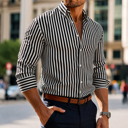 RENZO | Bengal-Stripe Button-Down Shirt