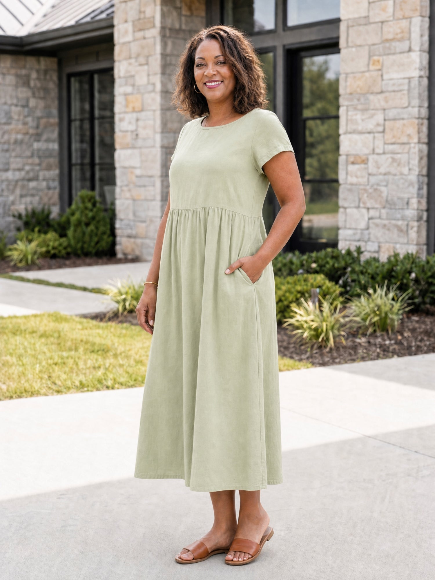 Tessa | Women's Relaxed Midi Dress with Pockets