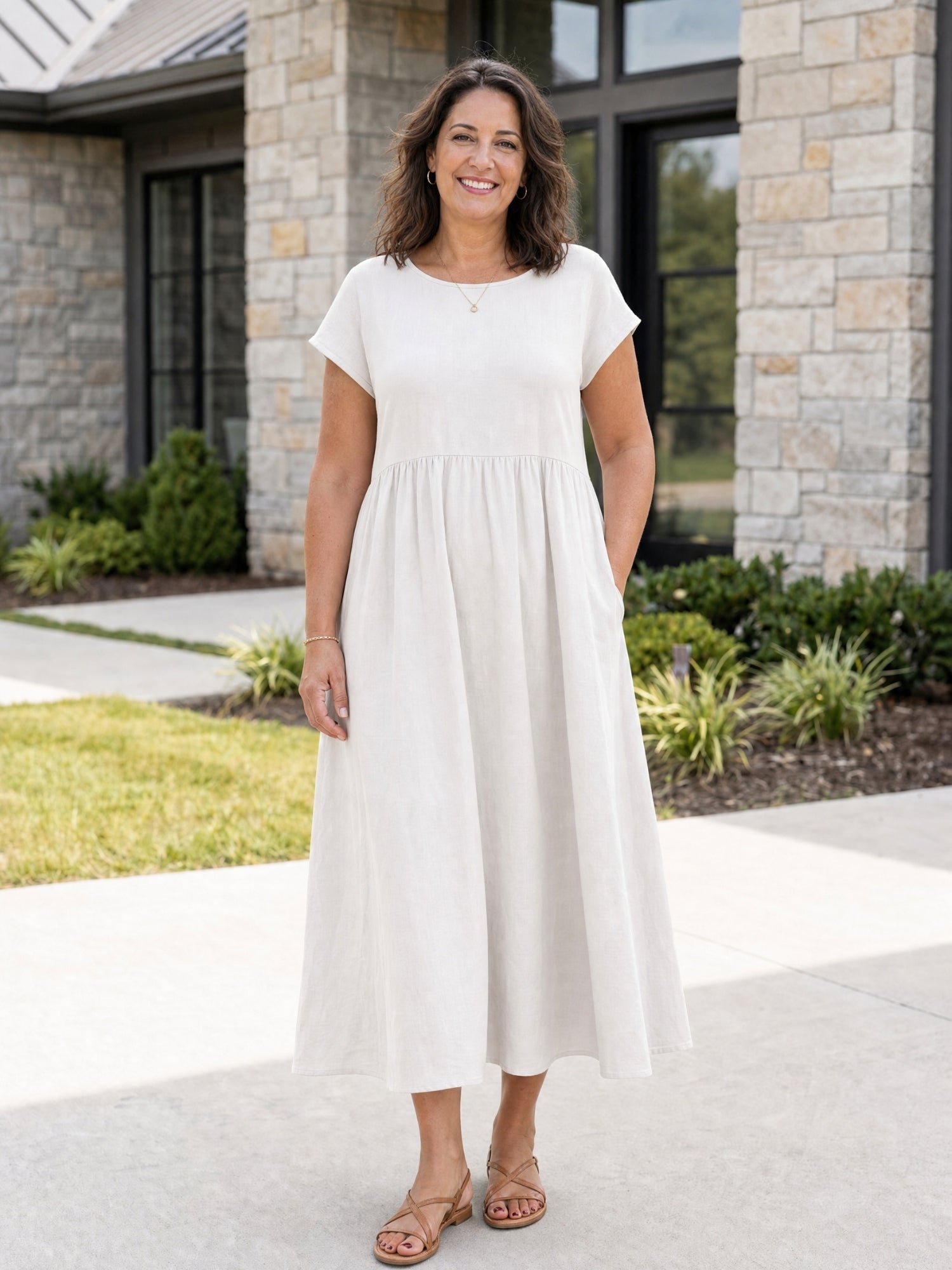 Tessa | Women's Relaxed Midi Dress with Pockets