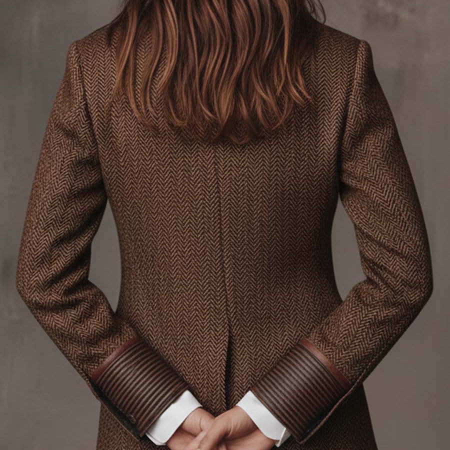 Doris | Women's Herringbone Paisley Lapel Blazer
