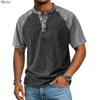 Men's Two-Tone Henley T-Shirt