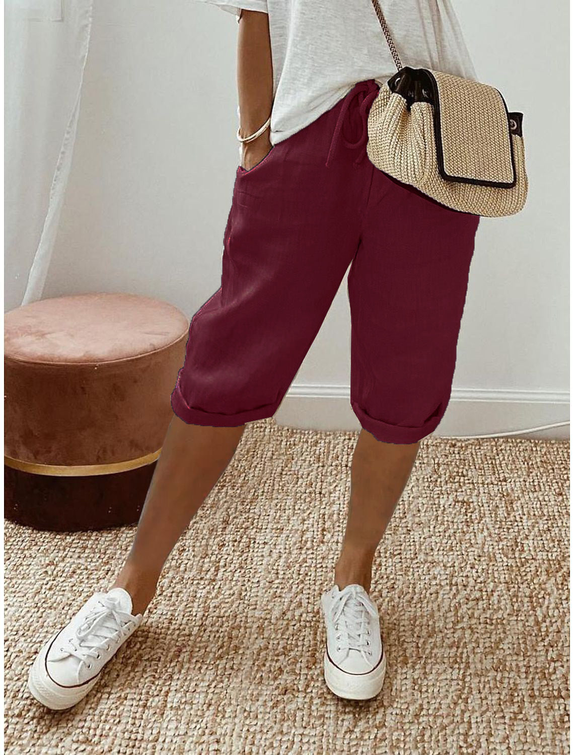 Odette Linen Capri Pants
