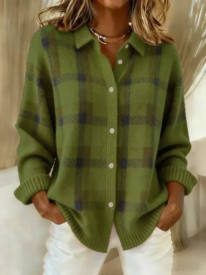 Amélie | Checked Knit Cardigan