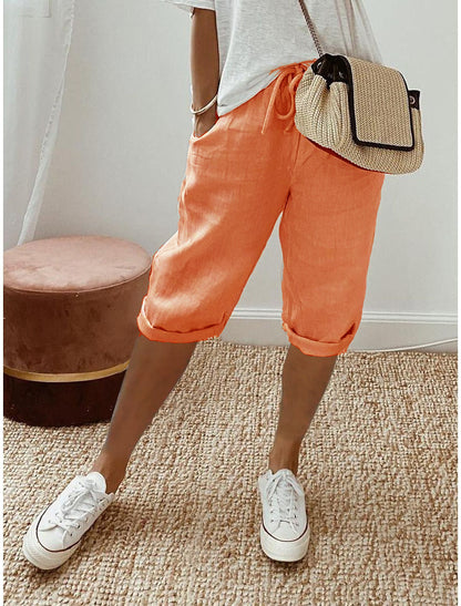 Odette Linen Capri Pants