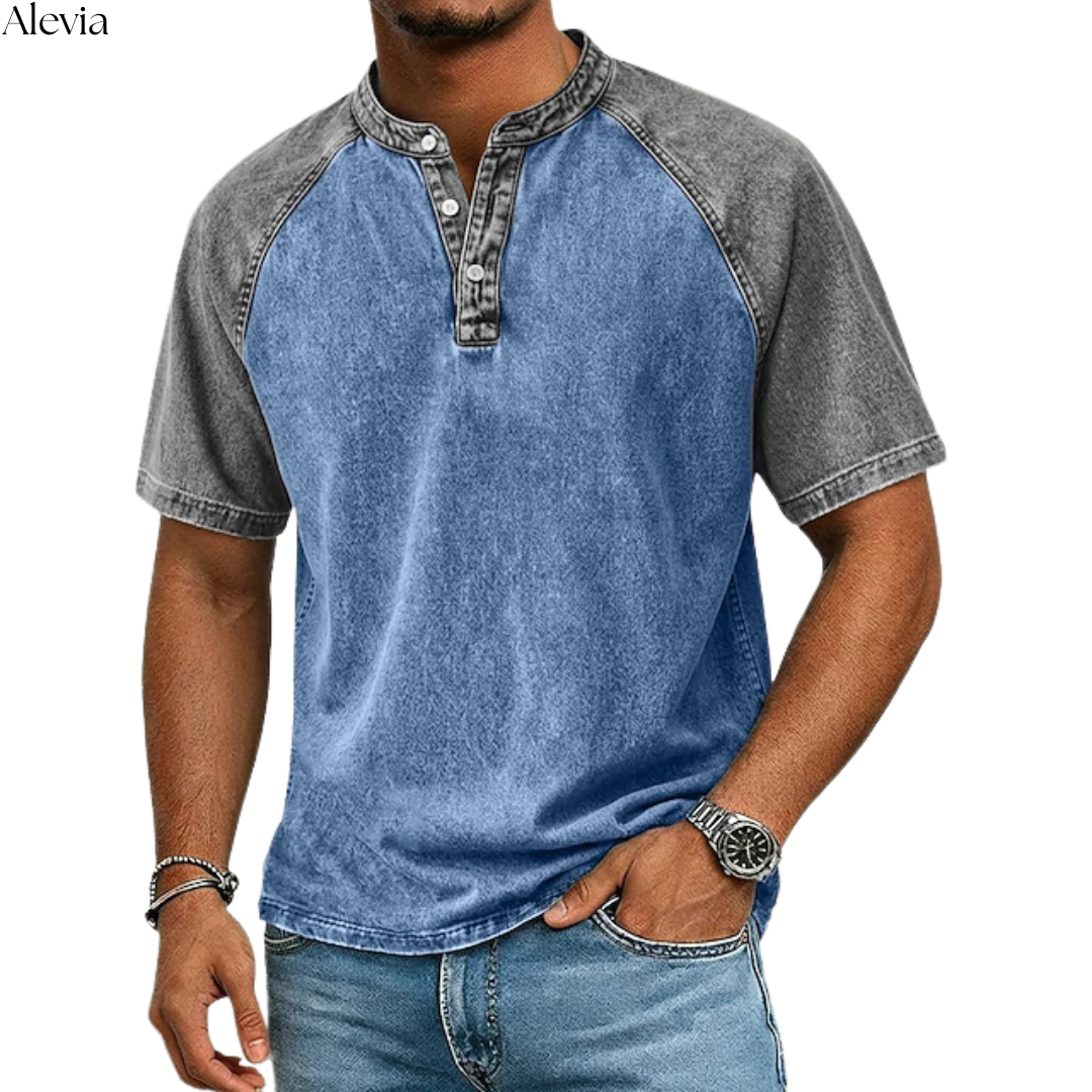 Men's Two-Tone Henley T-Shirt