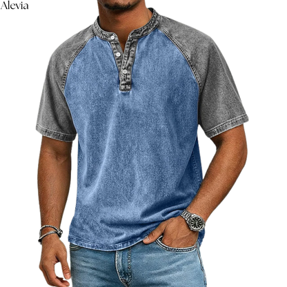 Men's Two-Tone Henley T-Shirt