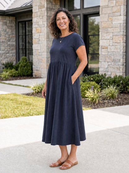 Tessa | Women's Relaxed Midi Dress with Pockets