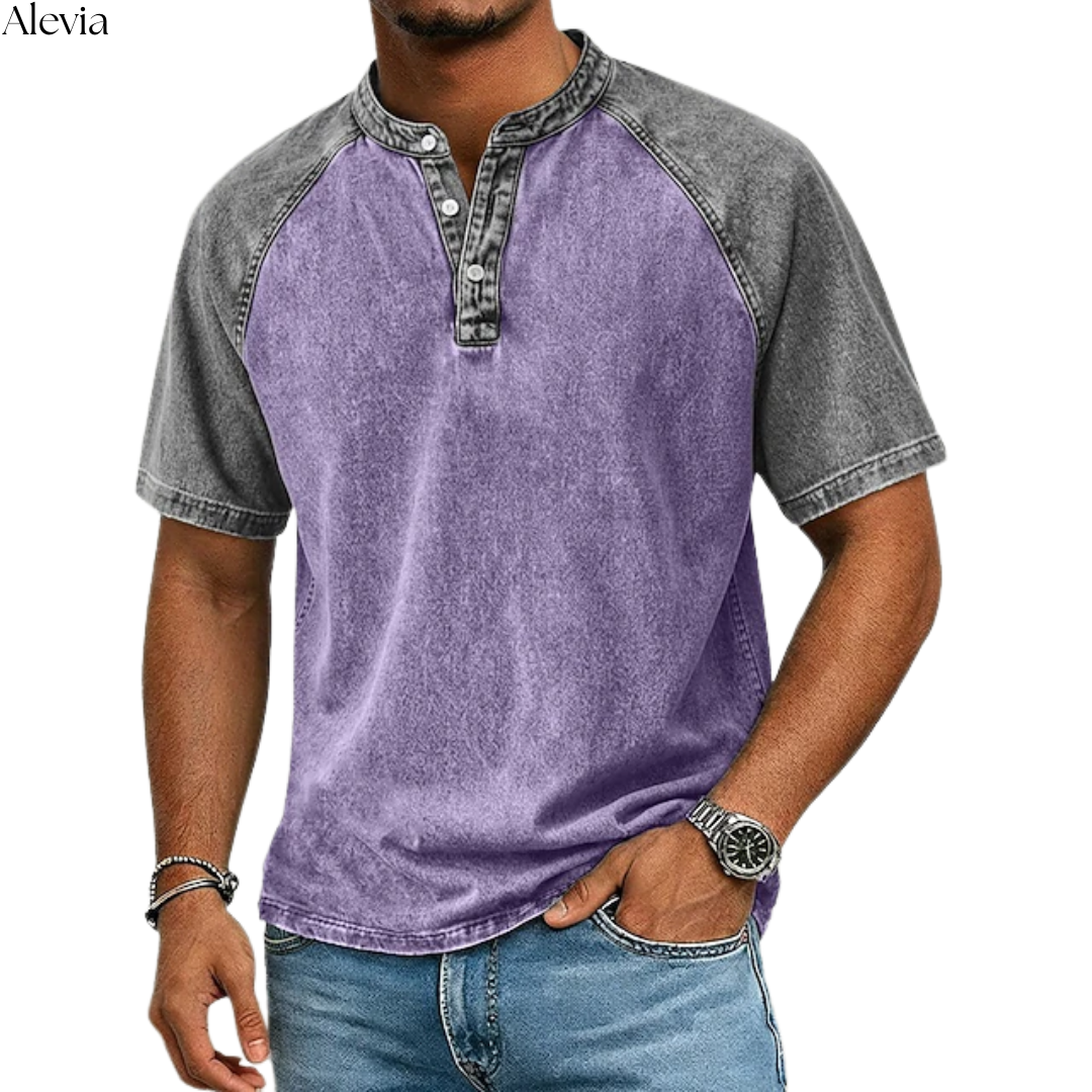 Men's Two-Tone Henley T-Shirt