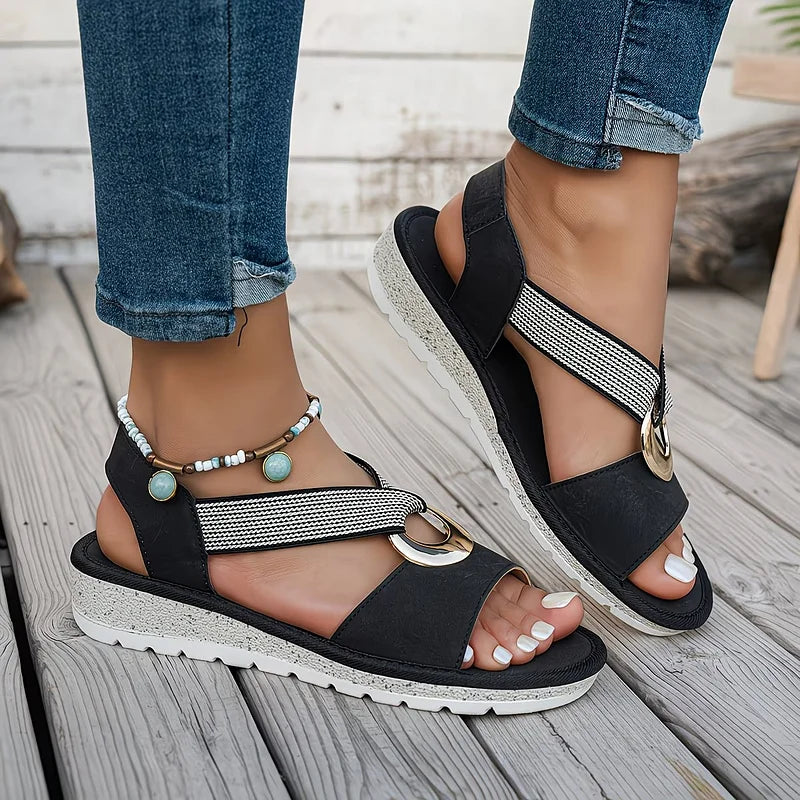 Skylar Buckle Flat Sandals