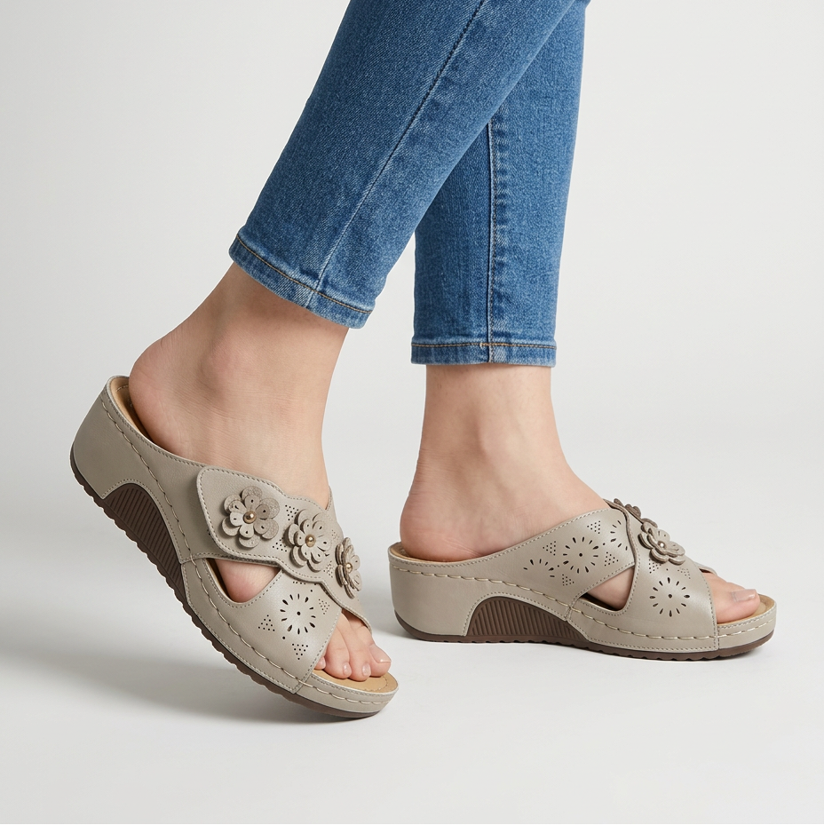 Marcella | Women's Floral Wedge Slides