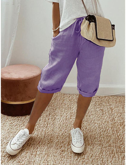 Odette Linen Capri Pants