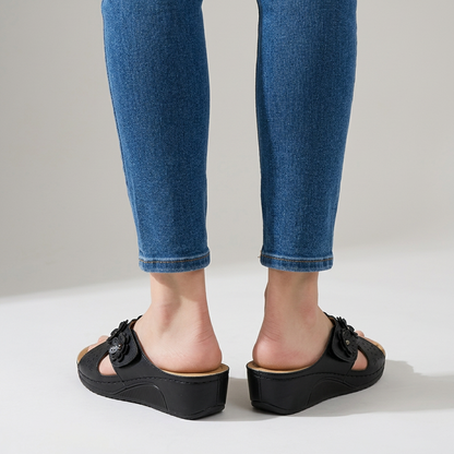 Marcella | Women's Floral Wedge Slides