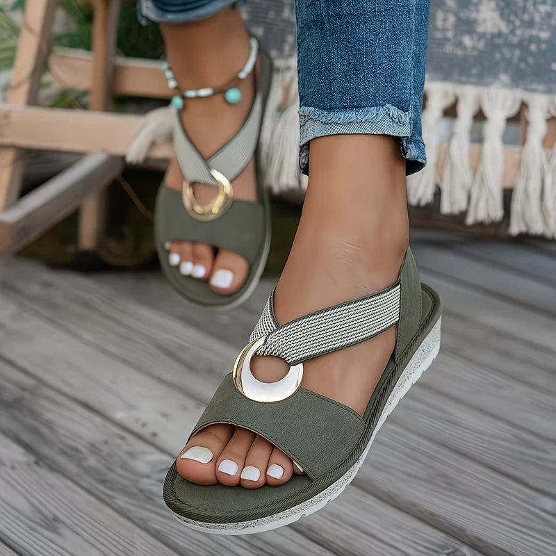 Skylar Buckle Flat Sandals