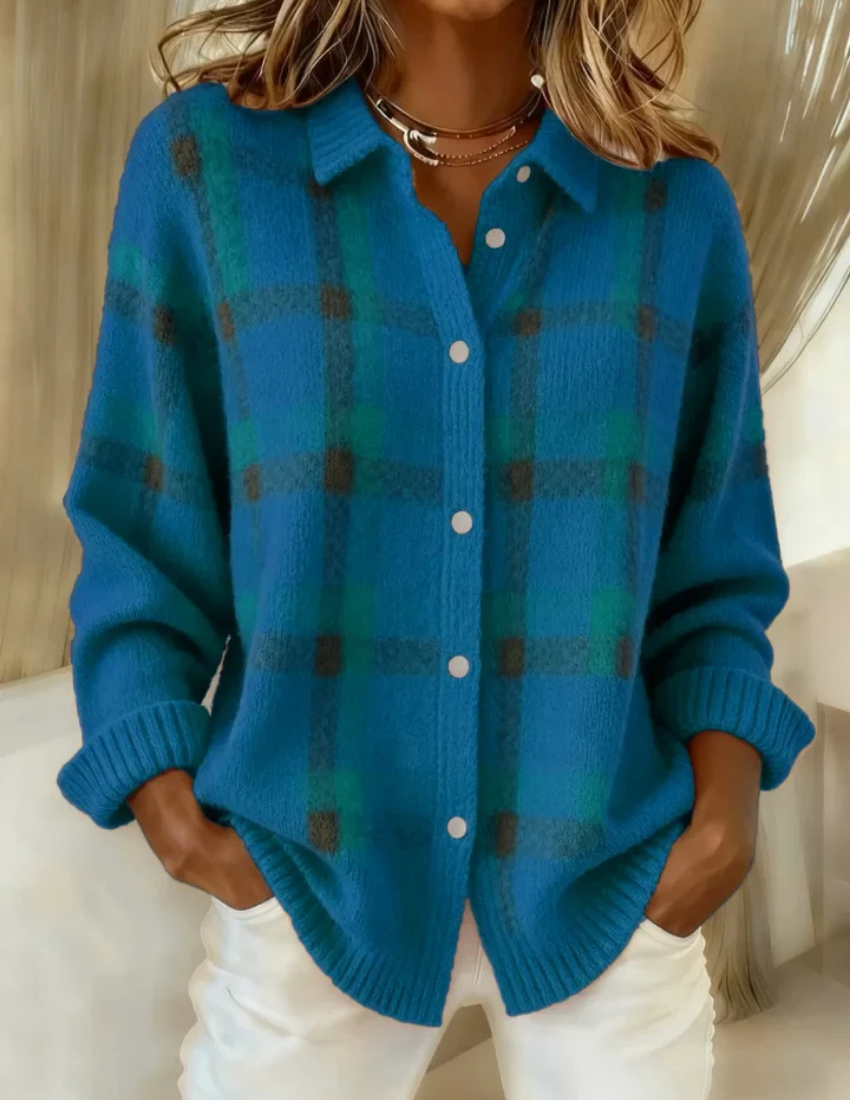Amélie | Checked Knit Cardigan