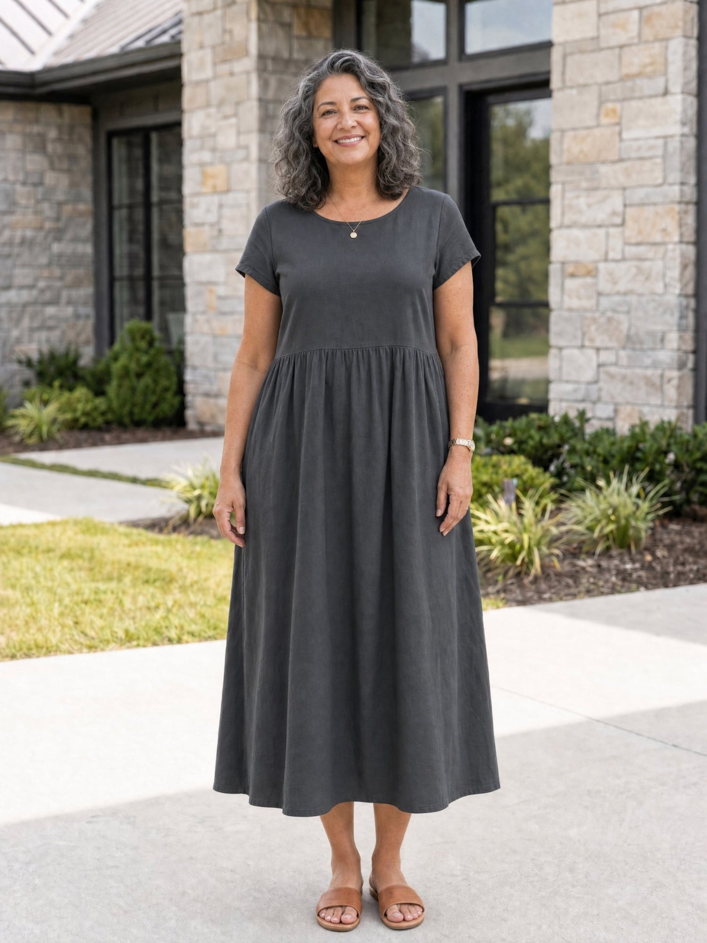 Tessa | Women's Relaxed Midi Dress with Pockets
