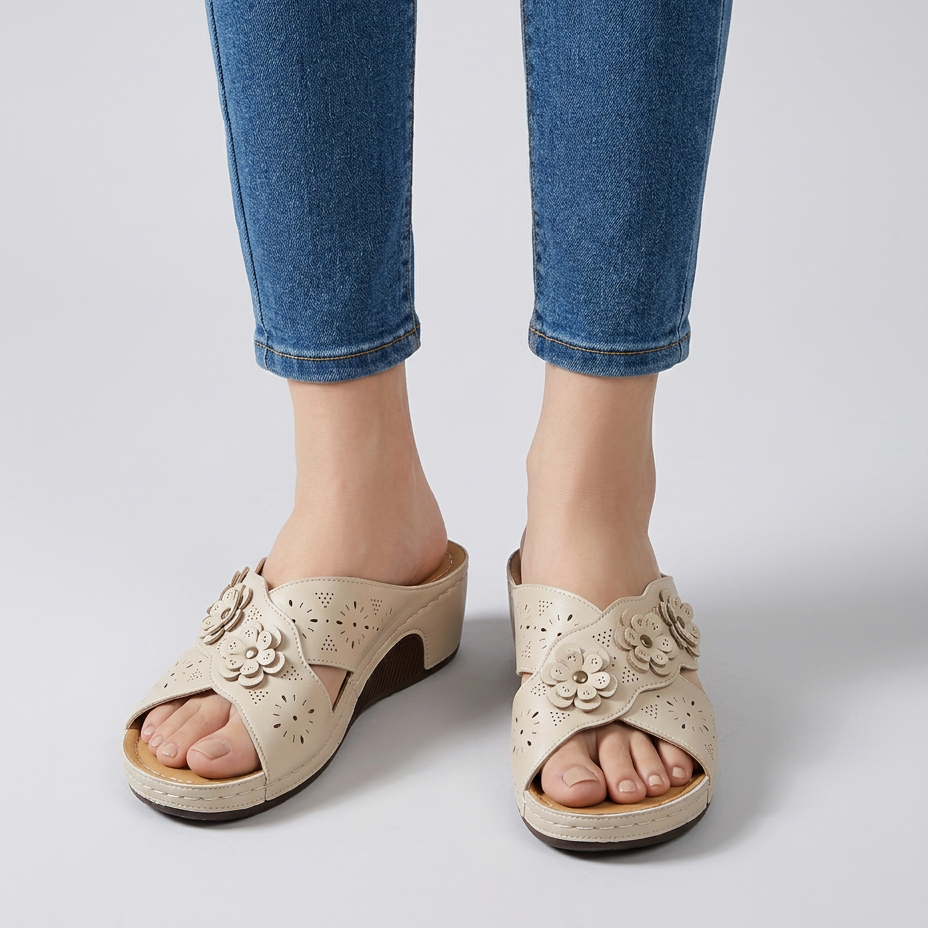 Marcella | Women's Floral Wedge Slides