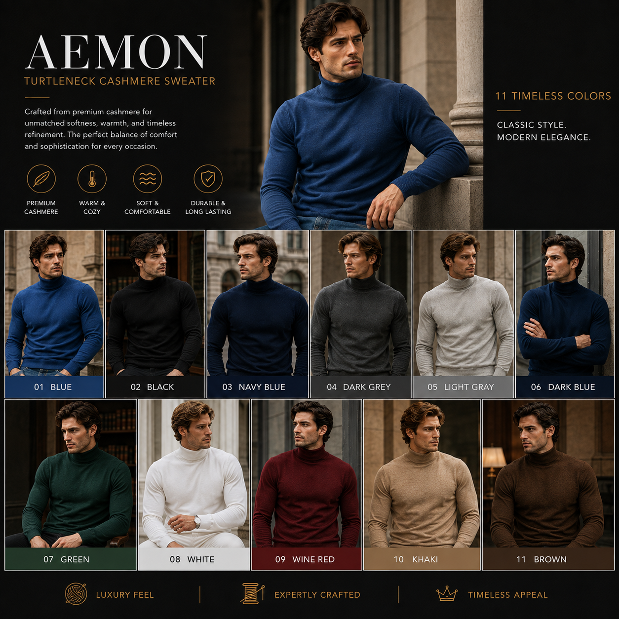 Rowan | Men's Roll-Neck Jumper