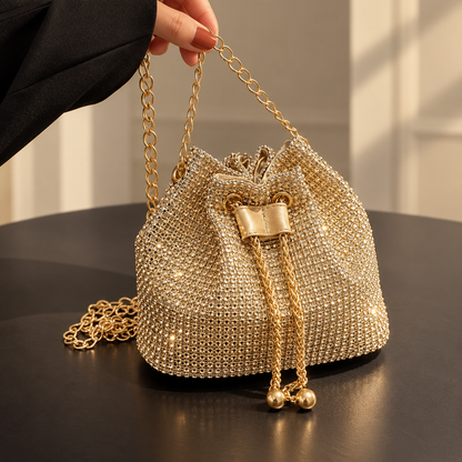 Celestine Crystal Drawstring Bag