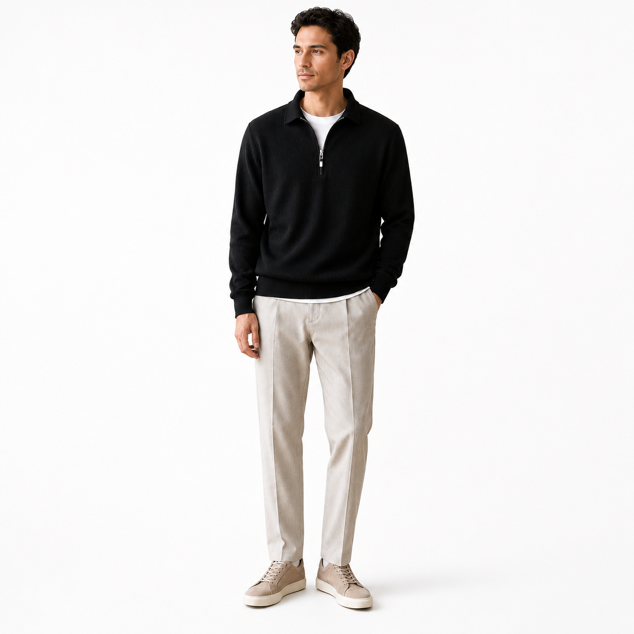 Sterling Half-Zip Knit Sweater
