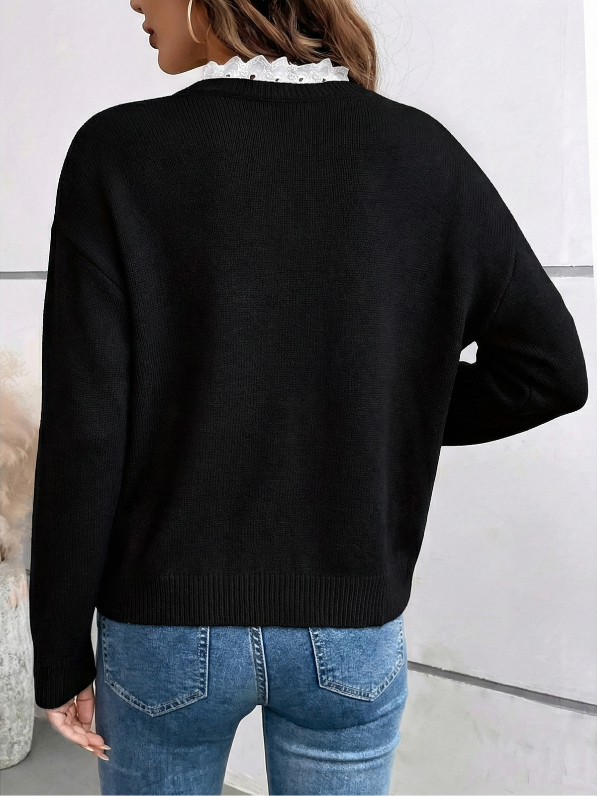 Dexley Rosalind Lace Collar Jumper