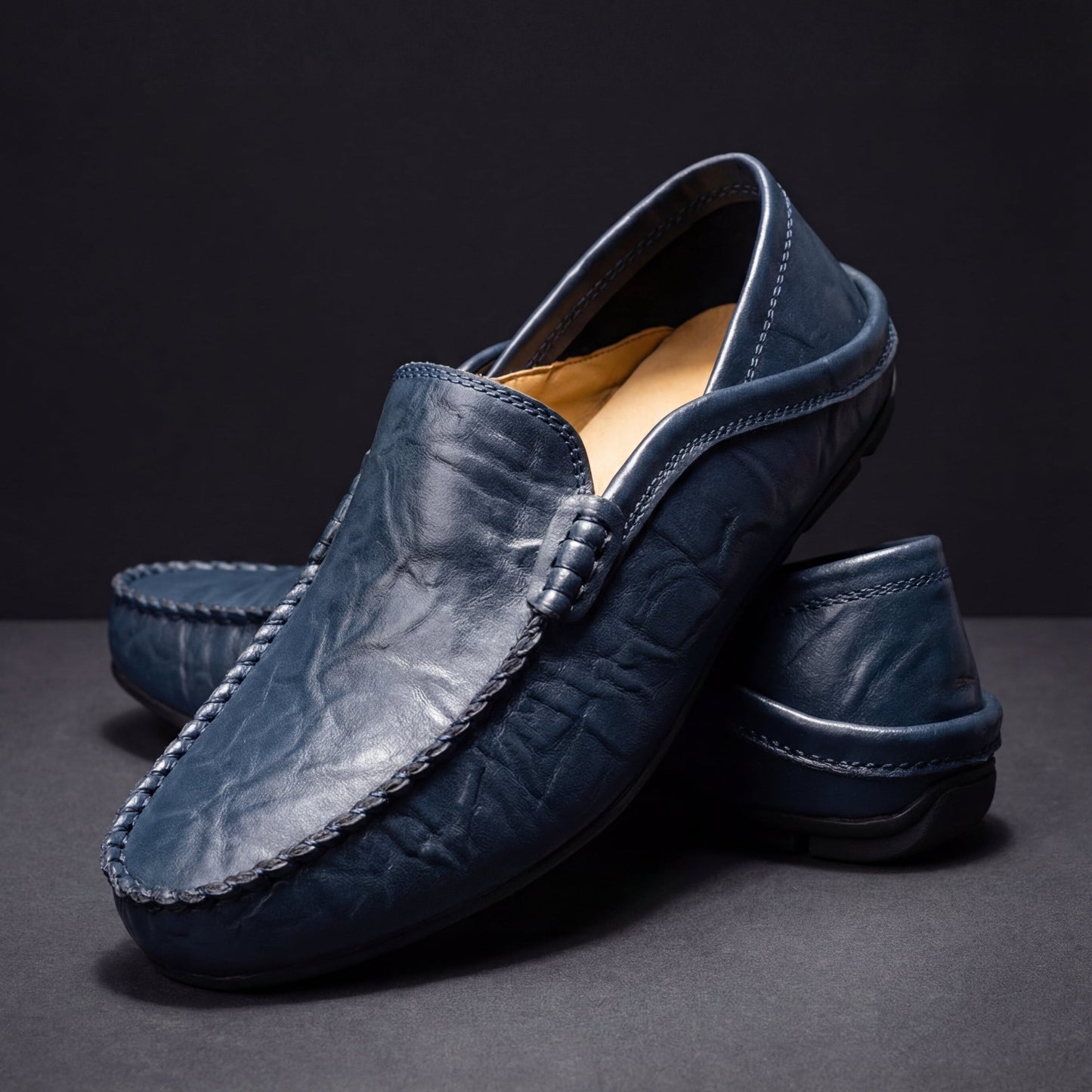 Mocassini Vittorio Blu navy