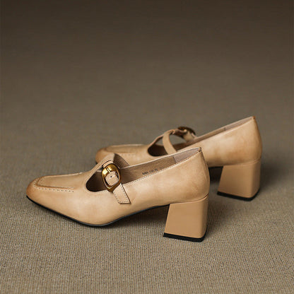 Marlowe Leather Mary Jane Heels