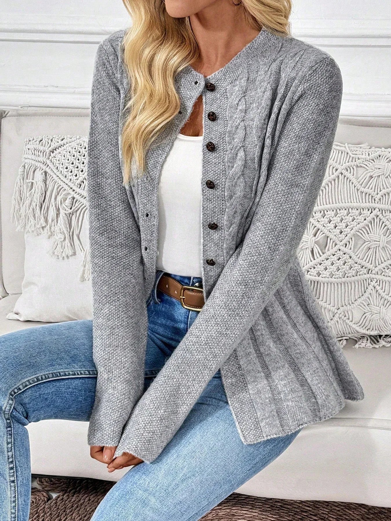 Elara Ribbed Knit Cardigan