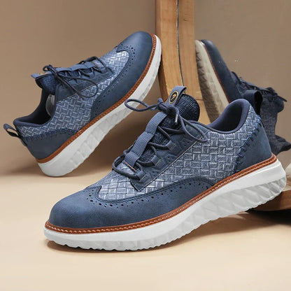 Drake Burnished Leather Trainers
