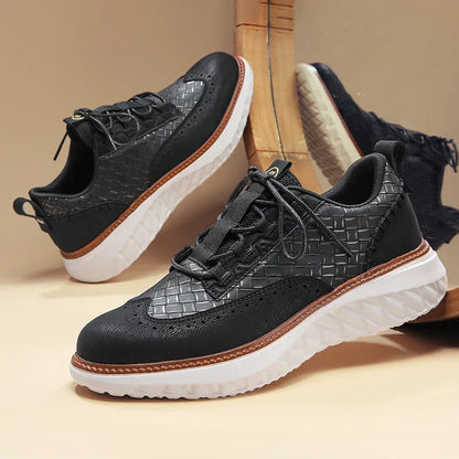 Drake Burnished Leather Trainers