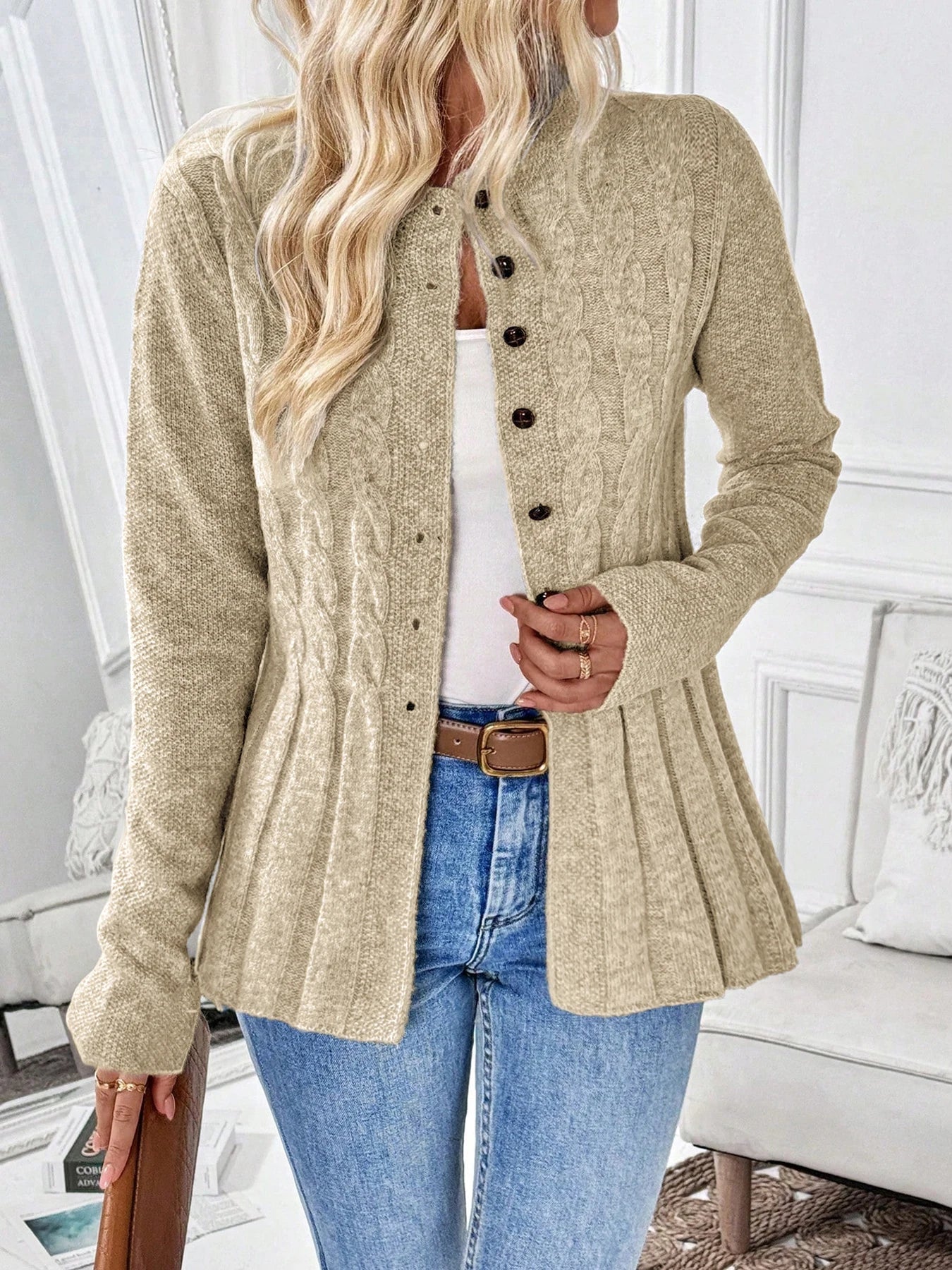 Elara Ribbed Knit Cardigan