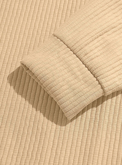 Men's Quarter-Zip Color Block Ribbed Knit Sweater
