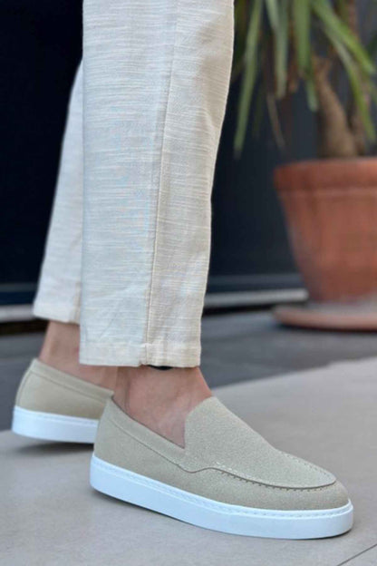 Suede-look loafers