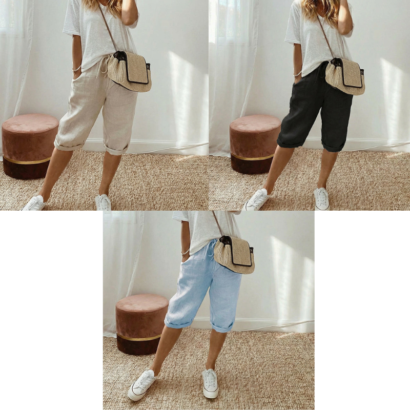 Odette Linen Capri Pants