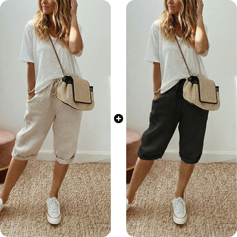 Odette Linen Capri Pants