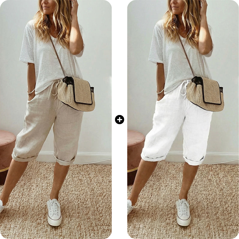 Odette Linen Capri Pants