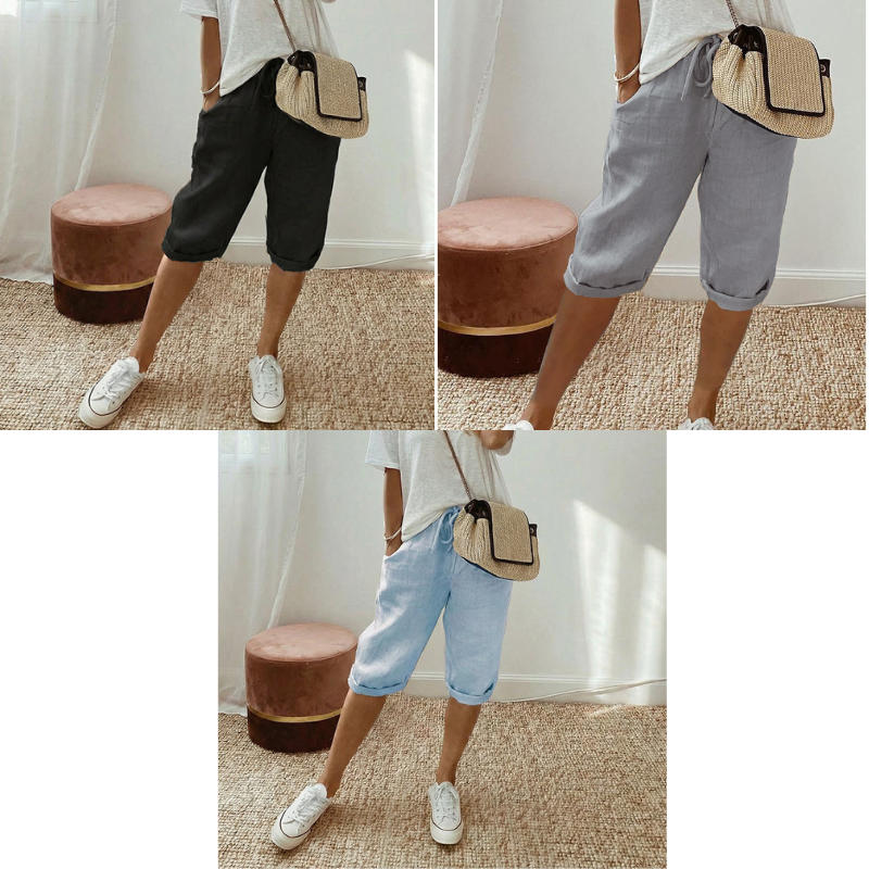 Odette Linen Capri Pants