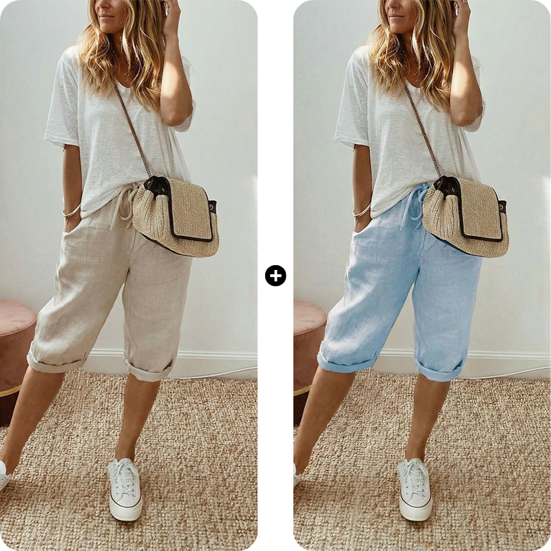 Odette Linen Capri Pants