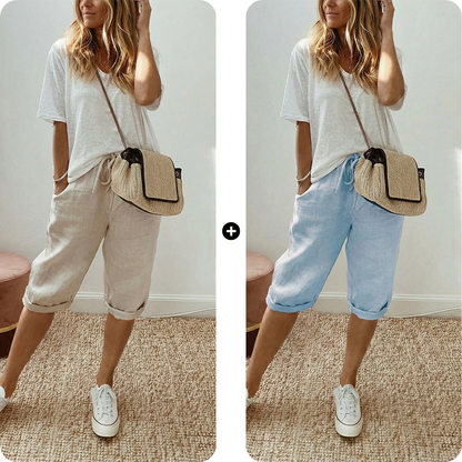Odette Linen Capri Pants