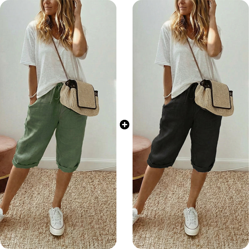 Odette Linen Capri Pants